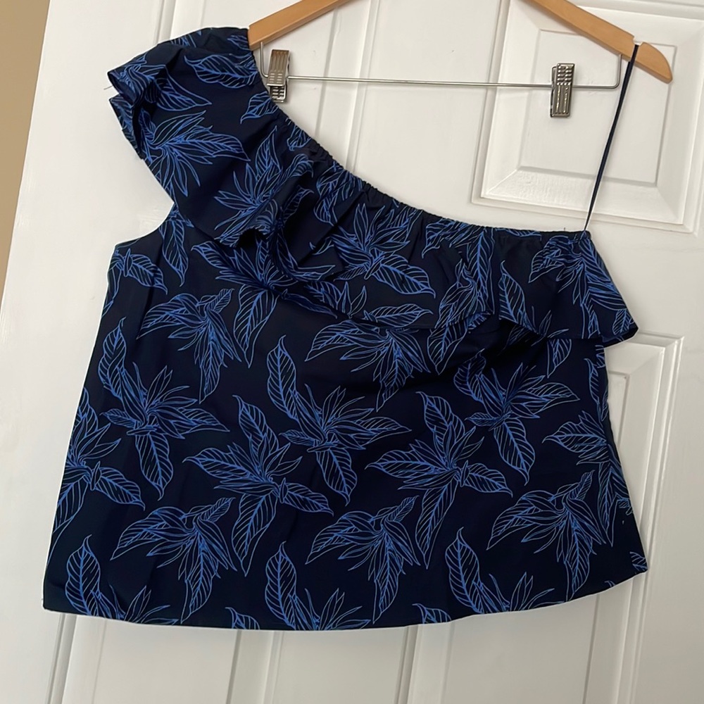 NWOT - Banana Republic Navy Blue One-Shoulder Top (Ptp 18.5”)